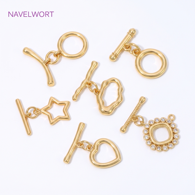 Jewelry Making Items - 18K Gold Plated Brass Toggle Clasps