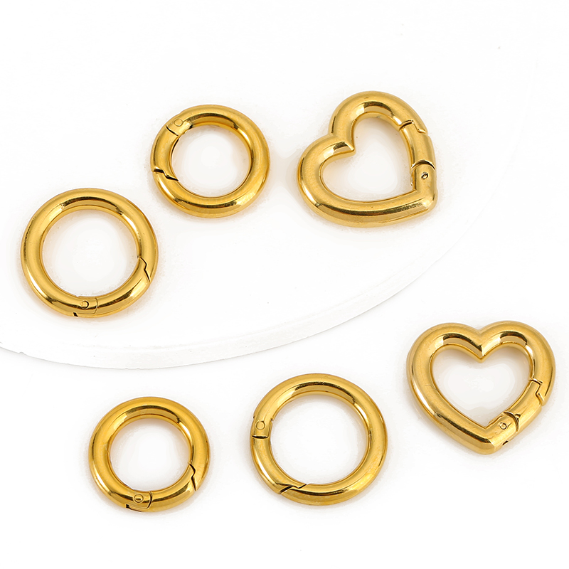 Jewelry Making Basics - 2pcs Stainless Steel Clasps Heart Round