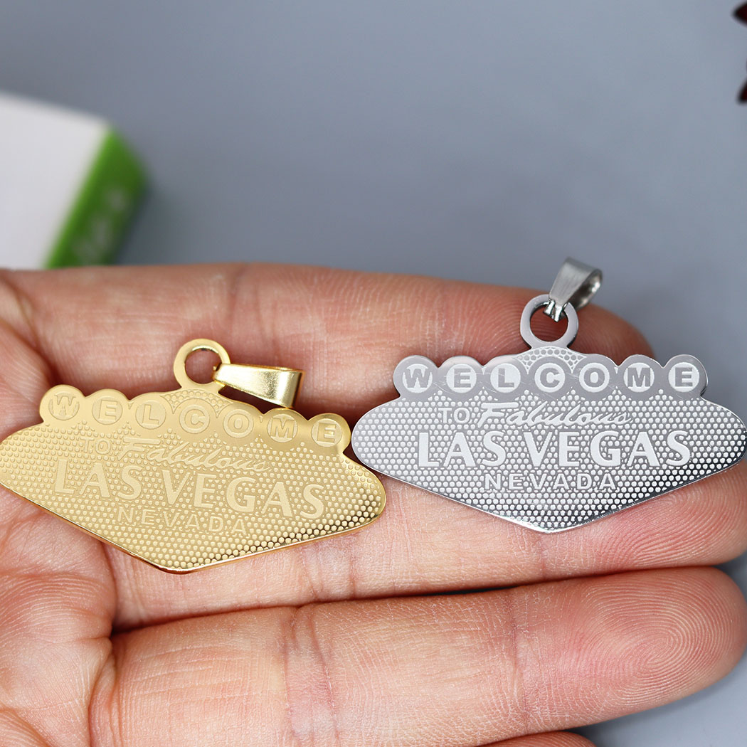 Jewelry Making Las Vegas - 2pcs Stainless Steel Las Vegas WELCOME