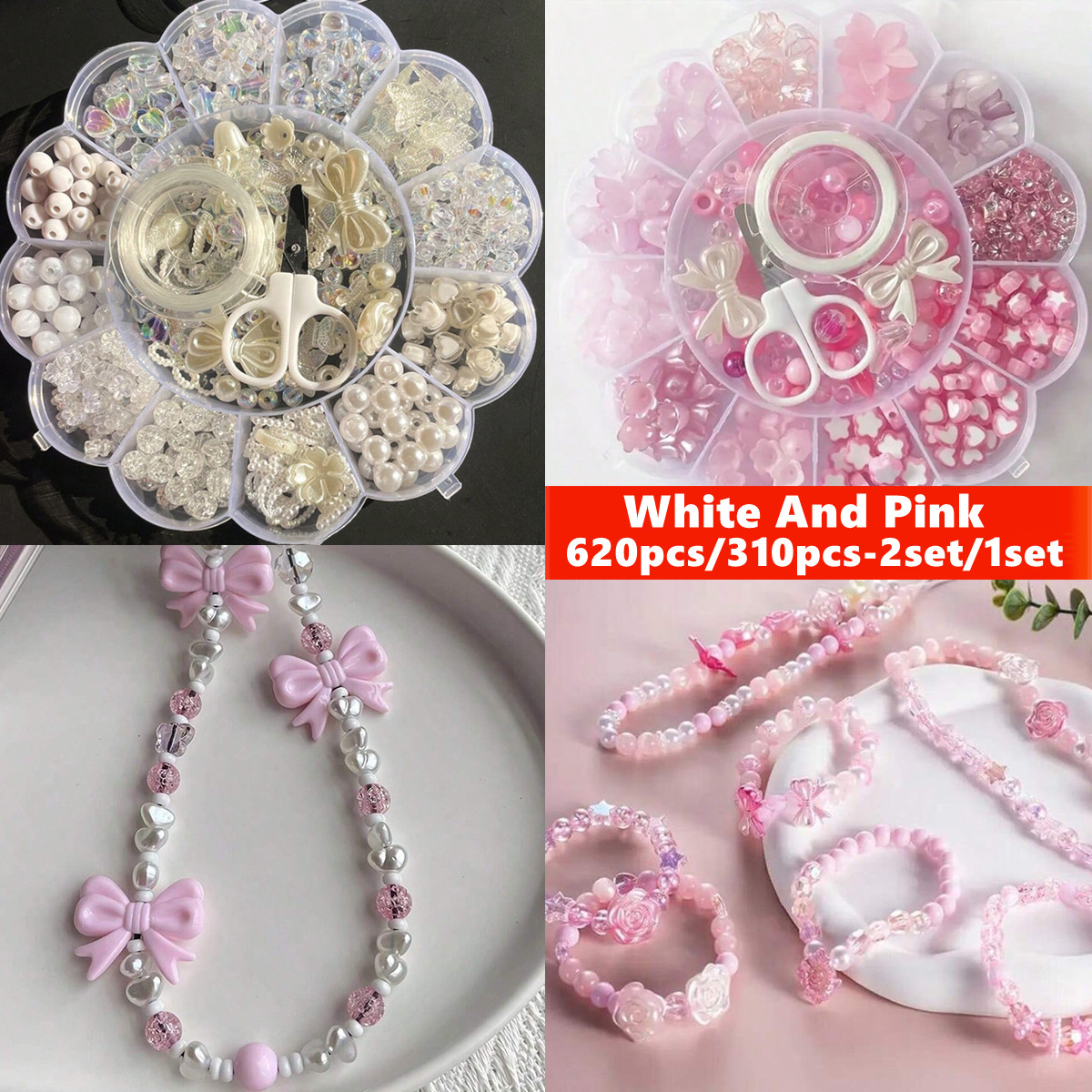 Jewelry Making Basics - 2Set/1Set 13 Grids Acrylic Flower Boxed