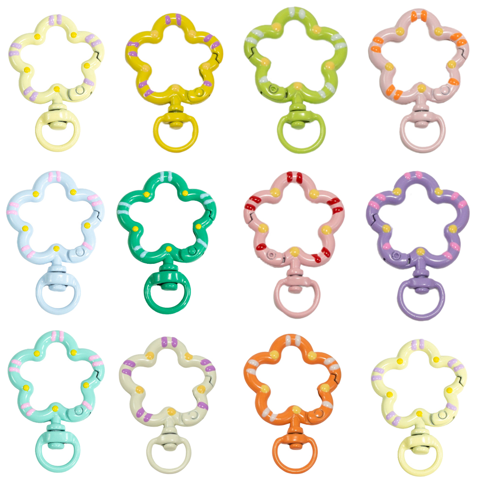 Jewelry Making Name - 5pcs Flower Metal Lobster Claw Clasps