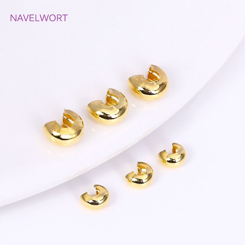 Jewelry Making Items - 18K Gold Plated Brass Stripe Crimp