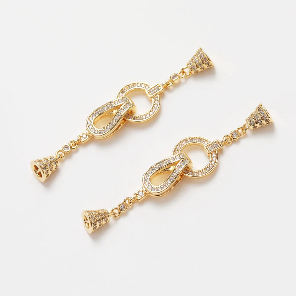 1PCS Cz Pave Necklace Connecto - Jewelry Making Hand Tools 评论和价格