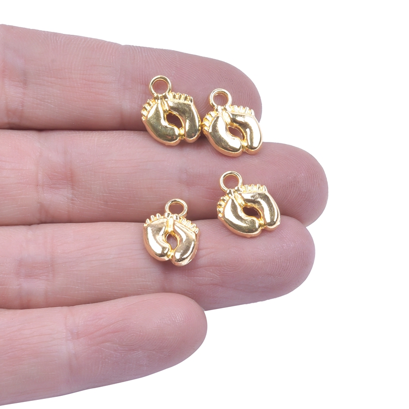 20-50pcs Charms Baby Feet Foot - Jewelry Making 3 Year Old 评论和价格