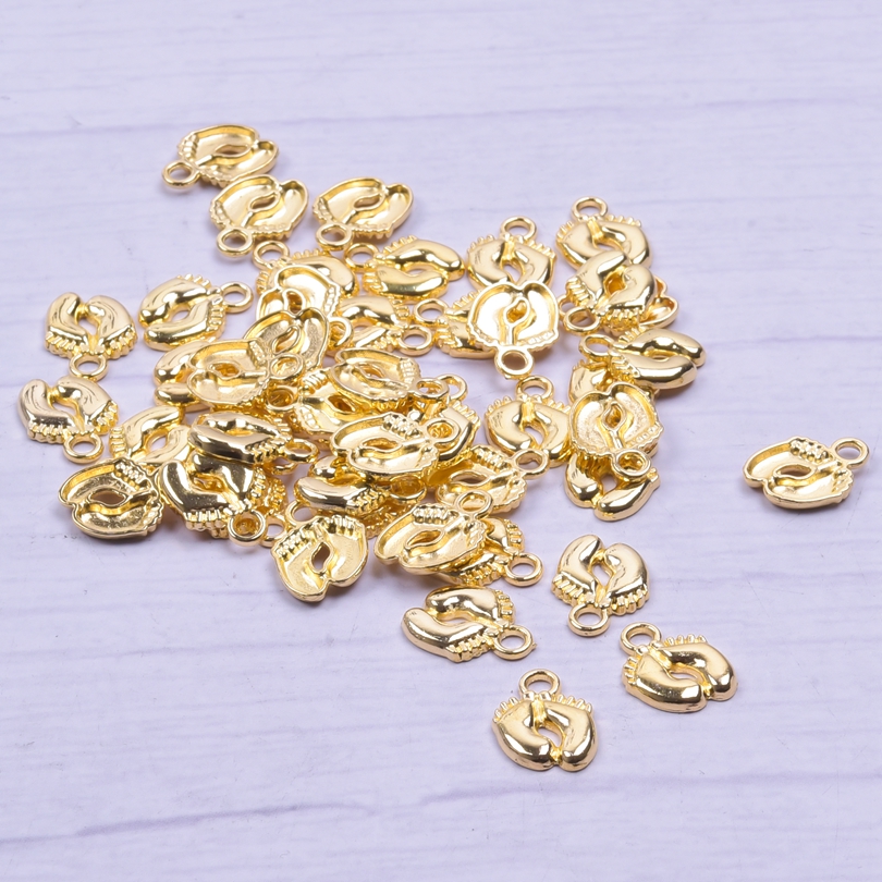 20-50pcs Charms Baby Feet Foot - Jewelry Making 3 Year Old 评论和价格