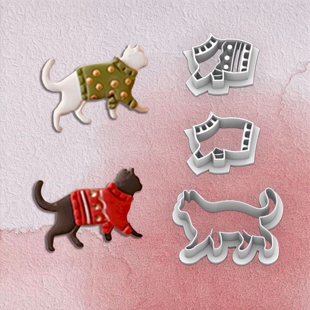 3Pcs Christmas Sweater Cat Pol - Jewelry Making Hand Tools 评论和价格