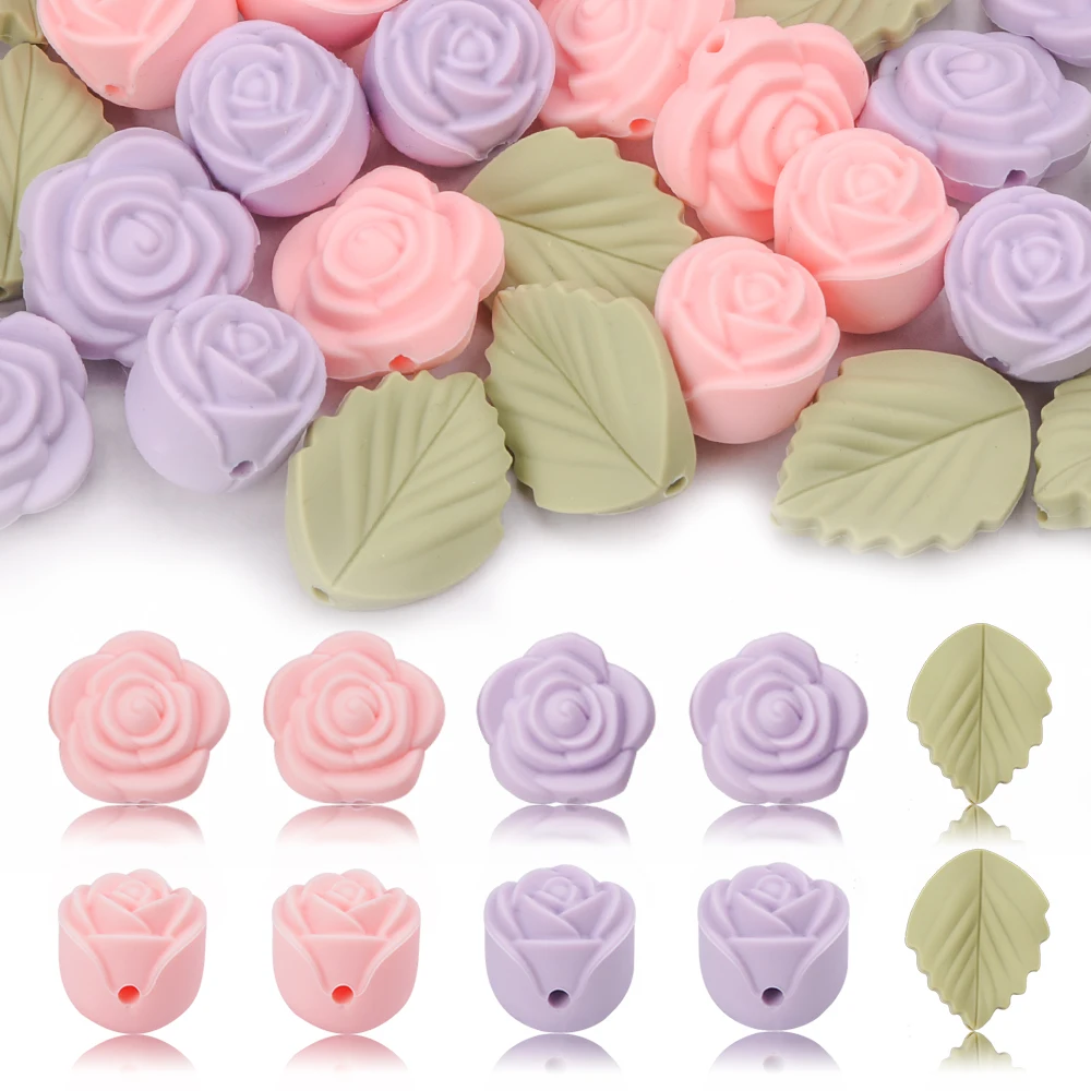 LOFCA 30Pcs Rose Silicone Bead - Jewelry Making 3 Year Old 评论和价格