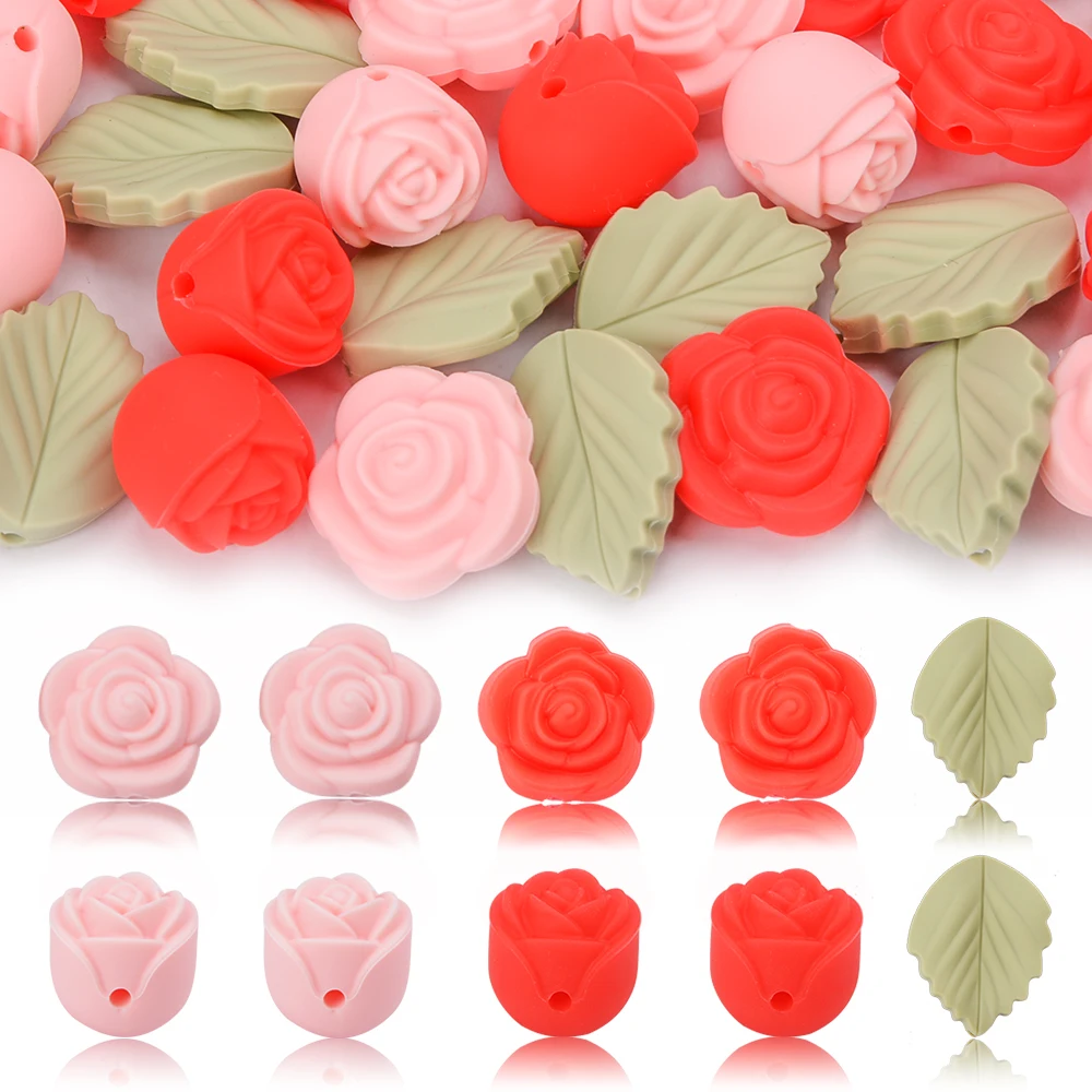 LOFCA 30Pcs Rose Silicone Bead - Jewelry Making 3 Year Old 评论和价格