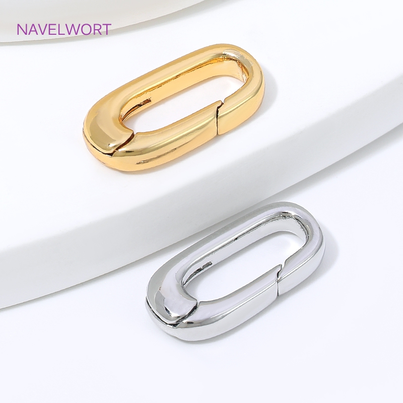 1/2/4Pcs 18K Gold Plated Oval  - Jewelry Making Items 评论和价格