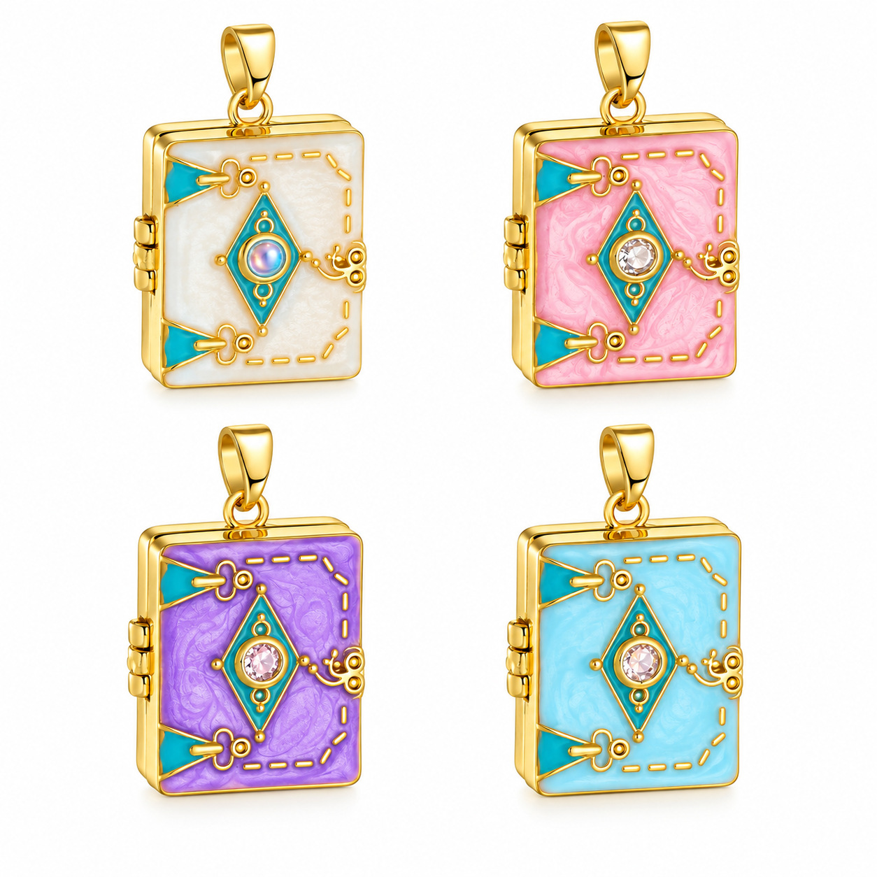 Square Photo Locket Pendant Bo - Jewelry Making Books 评论和价格