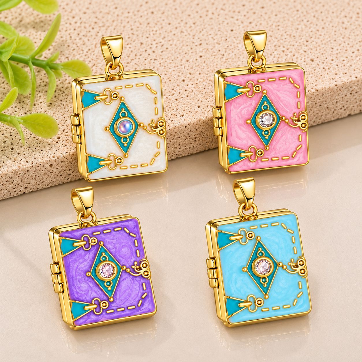 Square Photo Locket Pendant Bo - Jewelry Making Books 评论和价格